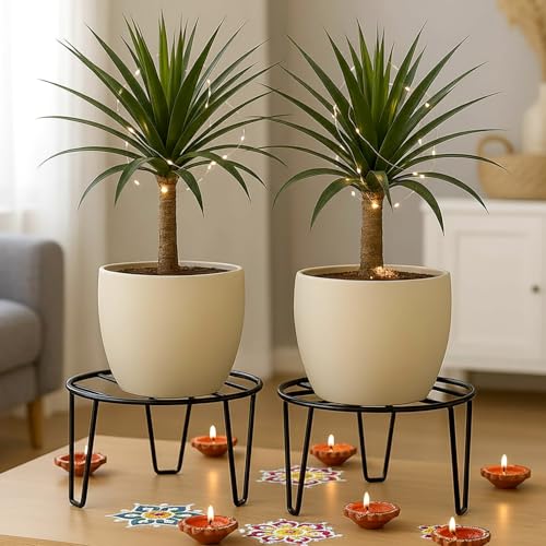 WonderStand Orion | Round Plant Stands for outdoor Balcony, round plant stands for indoor living room, Rust Proof Flower Pot Stand Galvanized Metal with 7 Layer Coating (Set of 15) - Image 1