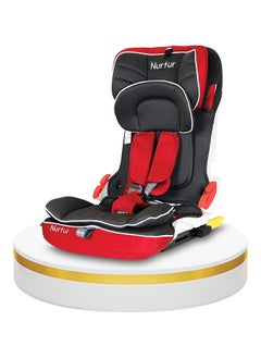 Nurtur Maverick Baby/Kids Compact Foldable Car Seat - Isofix - 10-Level Adjustable Headrest - 9 Months To 12 Years, , Black/Red  - Image 1