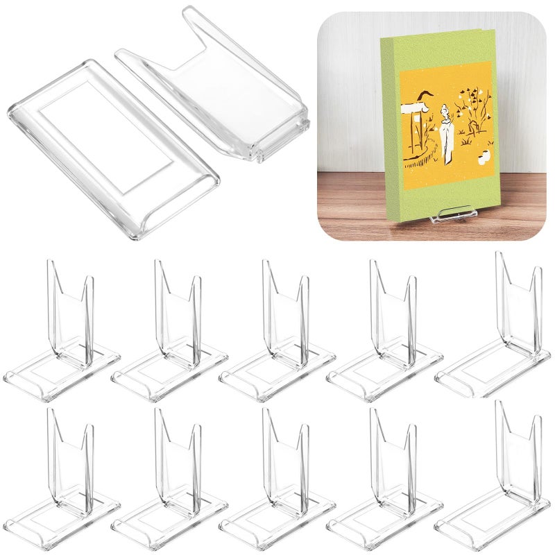 4 Pack Clear Acrylic Adjustable Wallet Display Stand Modern Handbag Holder Geometric Design - Image 2