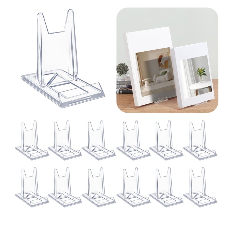 4 Pack Clear Acrylic Adjustable Wallet Display Stand Modern Handbag Holder Geometric Design - Image 1
