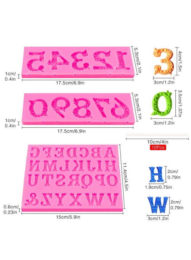 SelfTek Number 09 & Alphabet Az Silicone Fondant Number/Letter Mold 10Pcs Lollipop Sticks Candy Number Mold Letter Chocolate Mold Cake Craft Decoration Tools For Birthday Graduation Anniversary - Image 2