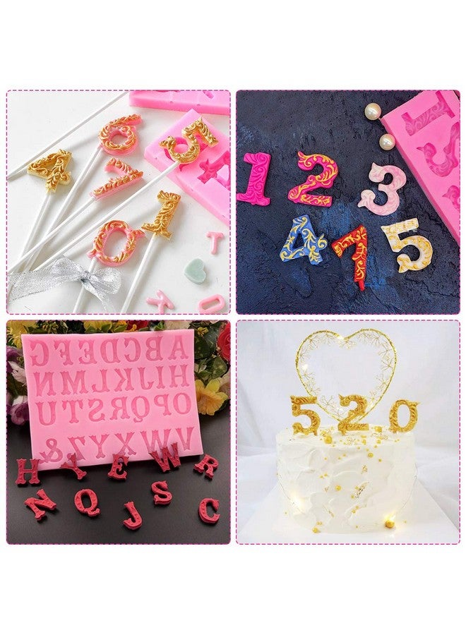 SelfTek Number 09 & Alphabet Az Silicone Fondant Number/Letter Mold 10Pcs Lollipop Sticks Candy Number Mold Letter Chocolate Mold Cake Craft Decoration Tools For Birthday Graduation Anniversary - Image 4