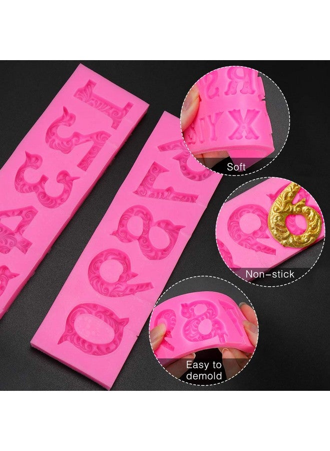 SelfTek Number 09 & Alphabet Az Silicone Fondant Number/Letter Mold 10Pcs Lollipop Sticks Candy Number Mold Letter Chocolate Mold Cake Craft Decoration Tools For Birthday Graduation Anniversary - Image 3