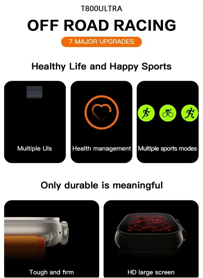 Ultra - Smart Watch T800 Ultra Health Fitness Tracker Sport Watch 49MM-Black - Image 1