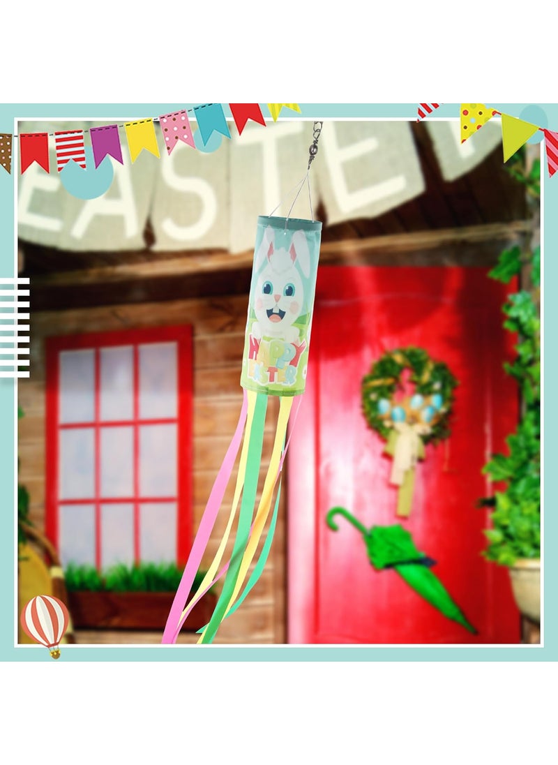 Moukeren Moukeren 4 Pack Windsock St Patricks Day Shamrock Seasonal Wind Sock Garden Outdoor Hanging Decor Wind Flag Heavy Duty for Valentine Xmas Snowman Yard Patio Lawn DecorationFestival Style  - Image 5