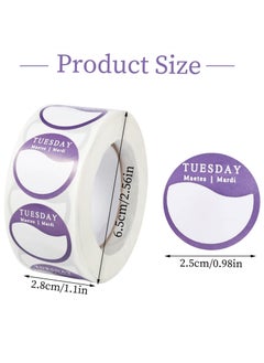 Y&D Week Labels, 3500 Food Labels Stickers, Circular Full Day Dots Stickers for Commercial Kitchen, Restaurants, and Catering Outlets, 500 per Roll  - Image 3