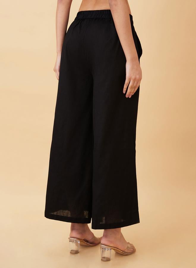 جلو باص بنطال بالازو عرقي واسع بتفصيلة أزرار - Image 3