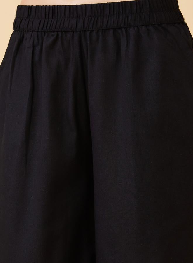 جلو باص بنطال بالازو عرقي واسع بتفصيلة أزرار - Image 5