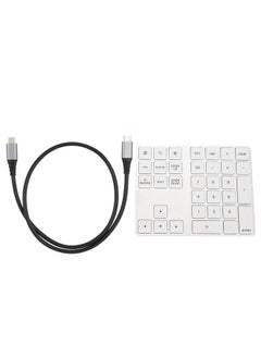 Wireless Number Pad BT Numeric Keypad 34 Key Keyboard HUB TypeC Fit for Windows Silver