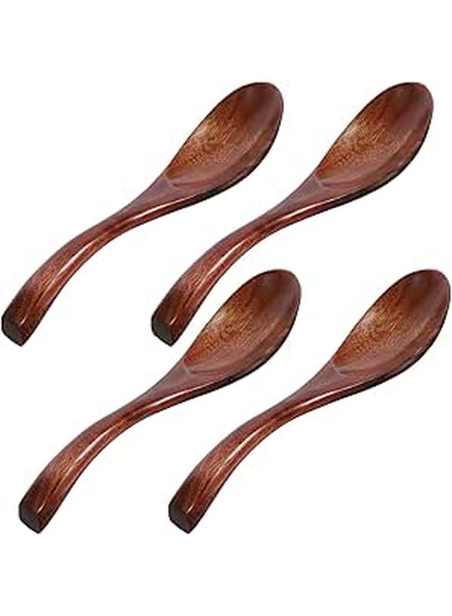 Nanmu Wood Kitchen Spoons Set 4pcs 6 69 Inches Salad Soup Stirring Utensils - Image 1