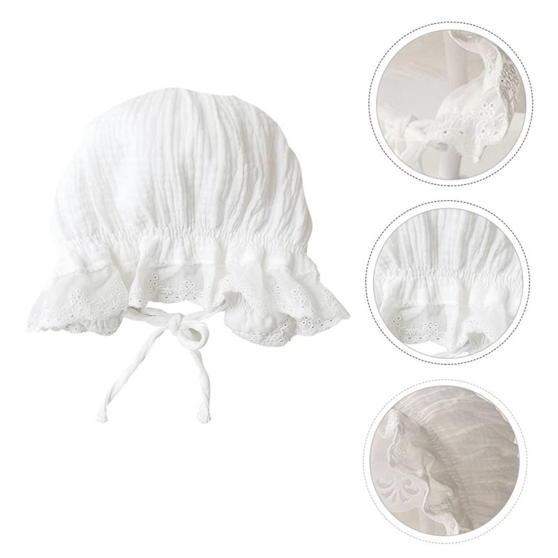 Toddler Sun Protection Hat Girls Breathable Sweat Adsorbent Summer Cap White - Image 3