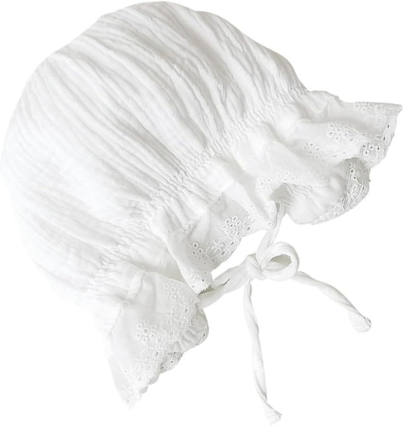 Toddler Sun Protection Hat Girls Breathable Sweat Adsorbent Summer Cap White - Image 1