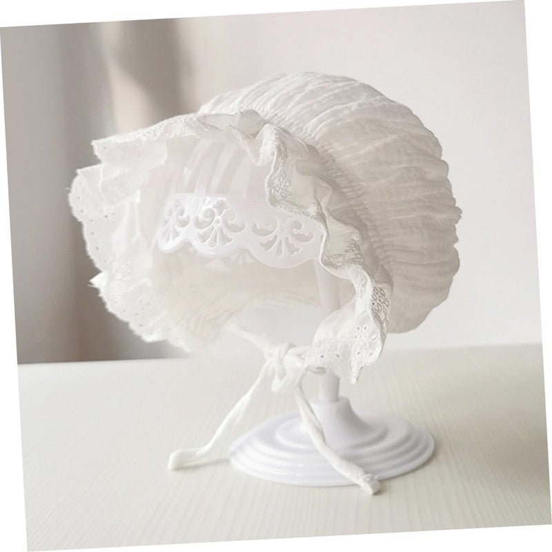 Toddler Sun Protection Hat Girls Breathable Sweat Adsorbent Summer Cap White - Image 4