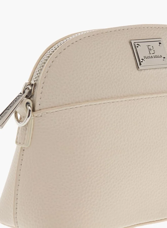 Flora Bella By Shoexpress Women Textured Crossbody Bag with Detachable Chain Strap and Zip Closure