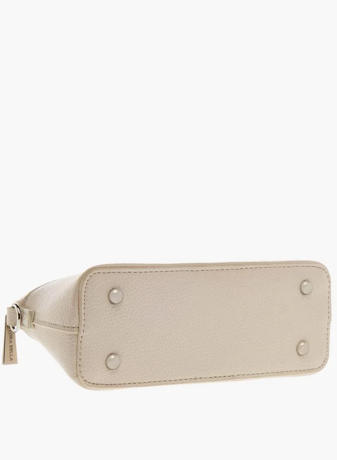 Flora Bella By Shoexpress Women Textured Crossbody Bag with Detachable Chain Strap and Zip Closure