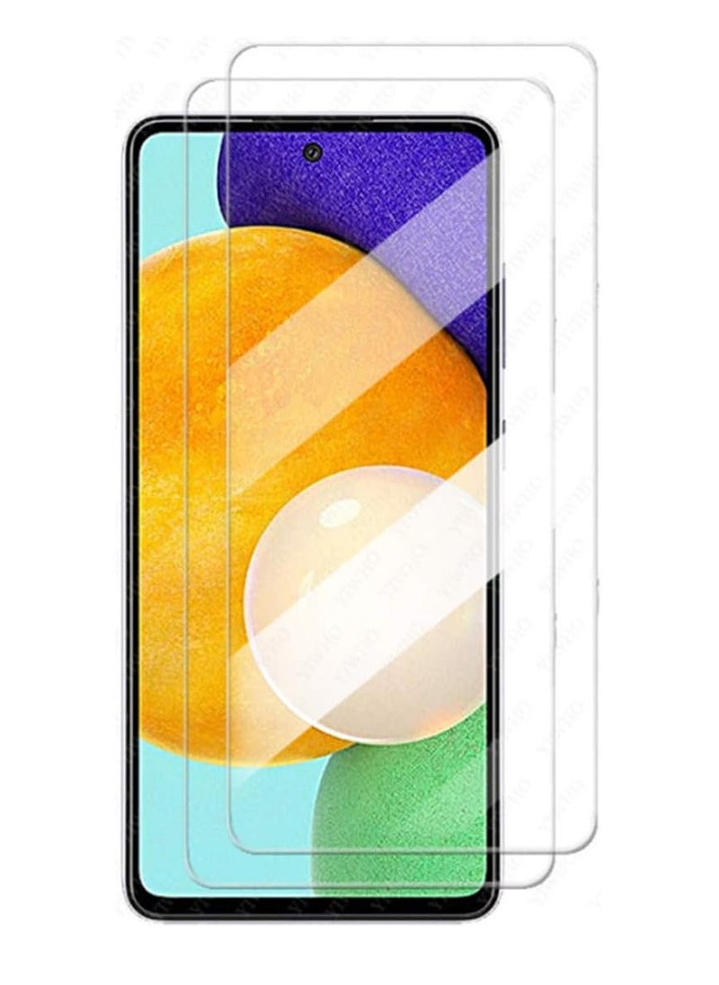 Super 2 Pieces Tempered Glass Screen Protector Clear Designed For Samsung Galaxy A52 Full Screen Coverage And Bubble Free - Image 1