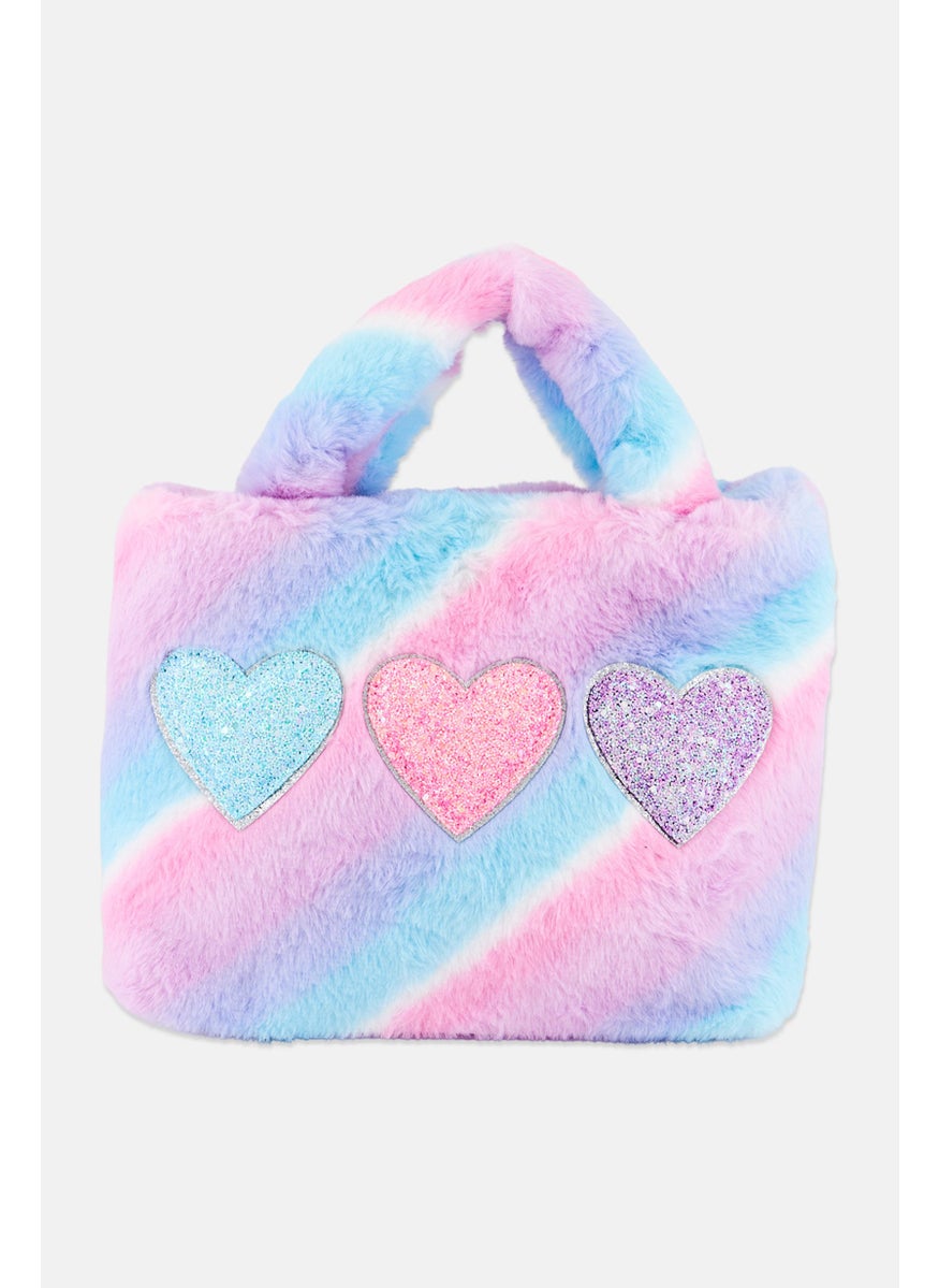 OMG Accessories Kids Girl Faux Fur Handbag, Multicolor  - Image 1
