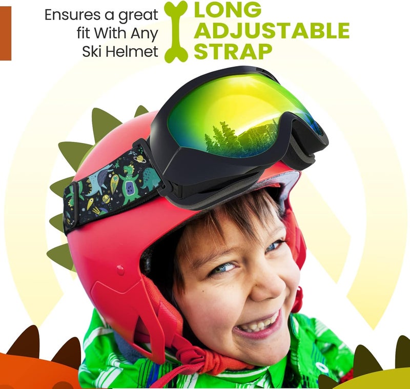 OutdoorMaster Kids Ski Goggles - Helmet Compatible Snow Goggles for Boys & Girls with 100% UV Protection - Image 2