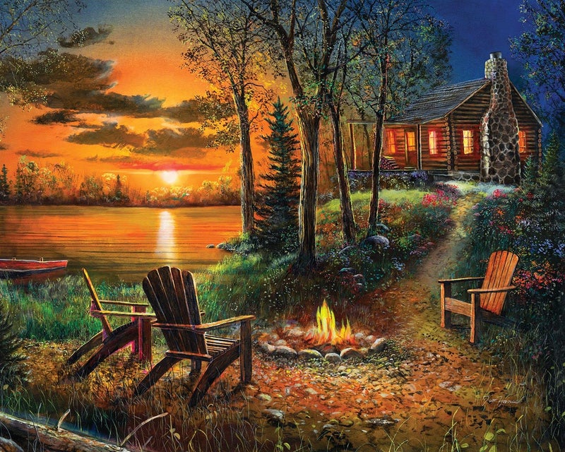 Springbok's 1000 Piece Jigsaw Puzzle Summer Sunset - Made in USA - Image 1