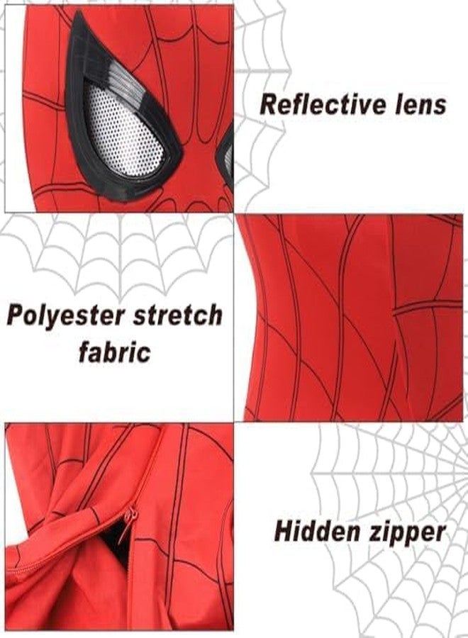 SHOPOGENIX Kids Superhero Mask Costume - Full Face Stretchable Cosplay Mask with Breathable Mesh Eyes | Halloween, Birthday Party, Fancy Dress & Role Play Costume for Boys & Girls (Red) - Image 3
