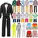 Miunana 10 Pcs Fashion Pack for 12 Inch Boy Dolls 5 Sets Casual Wear Clothes Outfit with 5 Shoes for boy Doll Black Suit Casual Wear Clothes Tracksuit Swimwear - Image 2