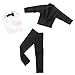 Miunana 10 Pcs Fashion Pack for 12 Inch Boy Dolls 5 Sets Casual Wear Clothes Outfit with 5 Shoes for boy Doll Black Suit Casual Wear Clothes Tracksuit Swimwear - Image 4