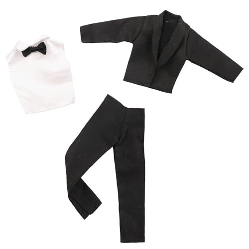 Miunana 10 Pcs Fashion Pack for 12 Inch Boy Dolls 5 Sets Casual Wear Clothes Outfit with 5 Shoes for boy Doll Black Suit Casual Wear Clothes Tracksuit Swimwear - Image 5