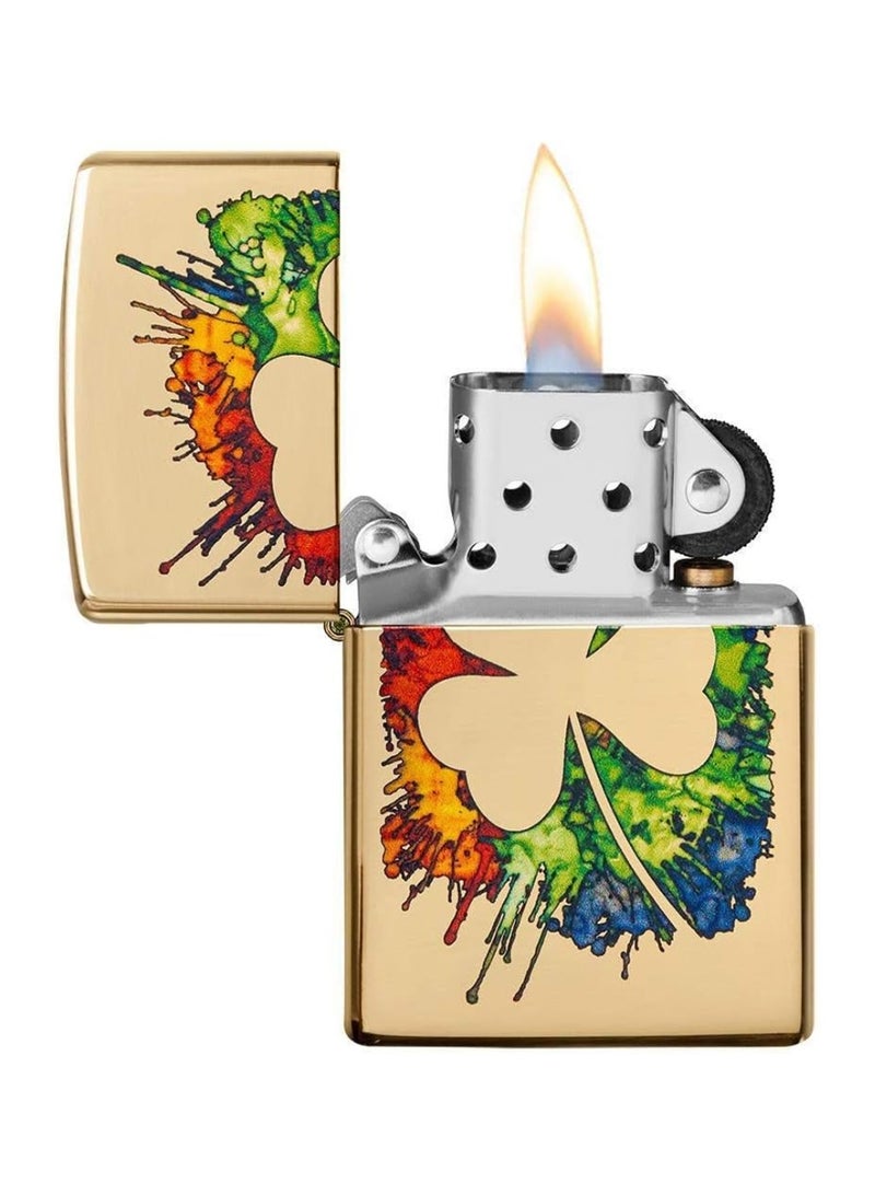 زيبو ولاعة من زيبو بتصميم ورقة برسيم - ذهبي - Image 4