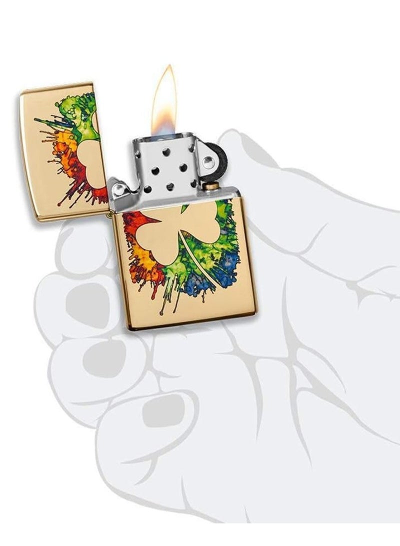 زيبو ولاعة من زيبو بتصميم ورقة برسيم - ذهبي - Image 5