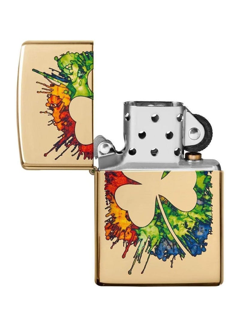 زيبو ولاعة من زيبو بتصميم ورقة برسيم - ذهبي - Image 3