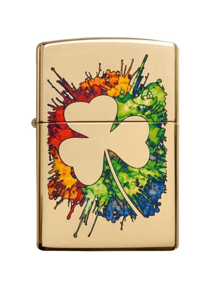 زيبو ولاعة من زيبو بتصميم ورقة برسيم - ذهبي - Image 1