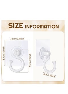 Excefore Adhesive Ceiling Hooks, 9 Pcs Reusable Wall Heavy Duty Hooks, White Plastic Heavy Duty Adhesive Ceiling Hooks, for Kitchen Bathroom Ceiling Wall Office Window  - Image 2