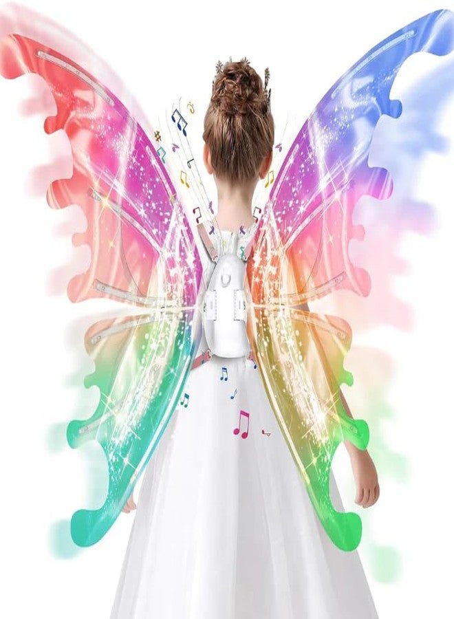 SMALL CLAP Light Up Fairy Wings for Girl, LED Butterfly Moving Wings for Toddler Fairy Costume for Women,Halloween Costumes for Girls Adult Fairy Wings with Music Birthday for Kids - Image 1