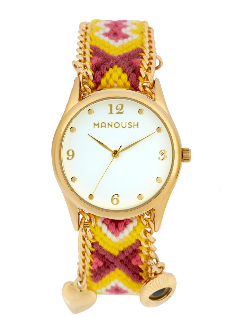 Manoush Manoush Néo Indie Collection - Unisex Analogue Classic Quartz Multicolour Fabric Band Wrist Watch - MSHNI01  - Image 1