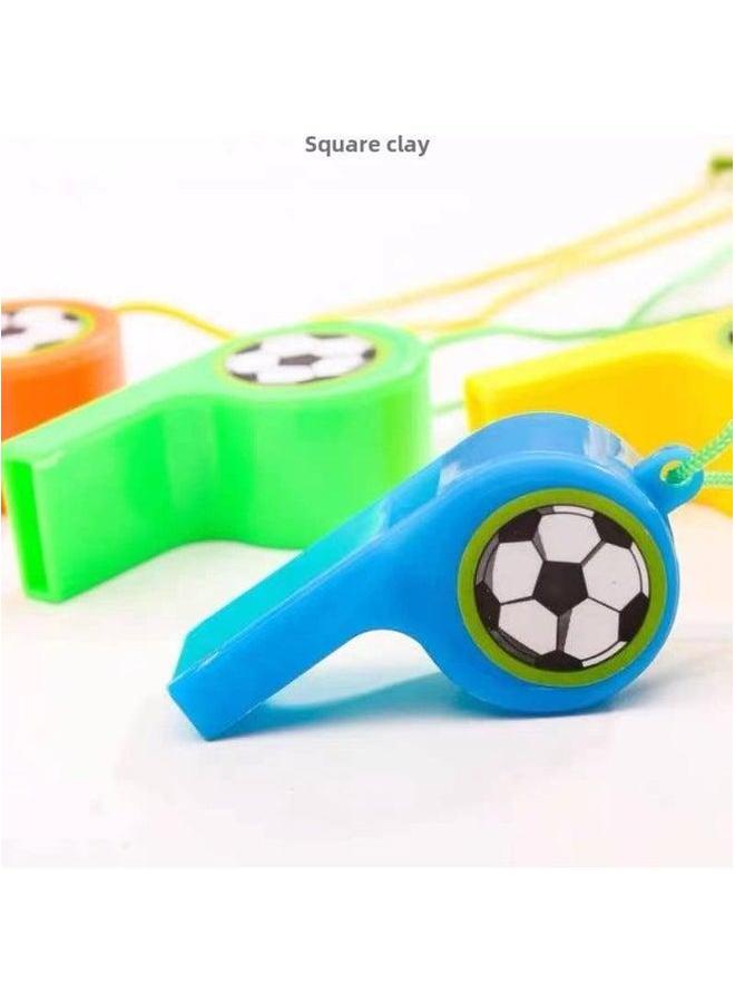 Generic Plastic Whistle Refueling Blowing Referee Lanyard Competition Games Children's Toys To Survive Baby Wholesale-Color:Football (mixed Color Hair) 60 Pieces - Image 4
