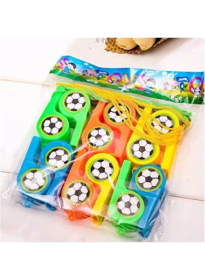 Generic Plastic Whistle Refueling Blowing Referee Lanyard Competition Games Children's Toys To Survive Baby Wholesale-Color:Football (mixed Color Hair) 60 Pieces - Image 2