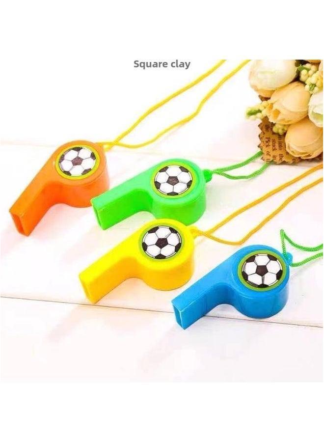 Generic Plastic Whistle Refueling Blowing Referee Lanyard Competition Games Children's Toys To Survive Baby Wholesale-Color:Football (mixed Color Hair) 60 Pieces - Image 3