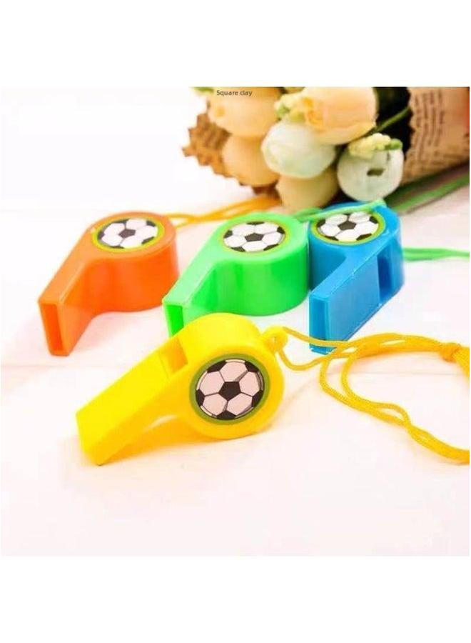 Generic Plastic Whistle Refueling Blowing Referee Lanyard Competition Games Children's Toys To Survive Baby Wholesale-Color:Football (mixed Color Hair) 60 Pieces - Image 5