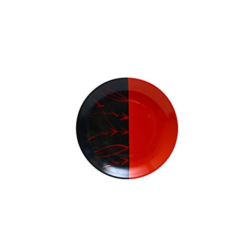 Caffeine Ceramic Handmade Stoneware Half Red & Black Bamboo Quarter Plate 7”(Set of 1 Dishwasher & Microwave Safe) - Image 3