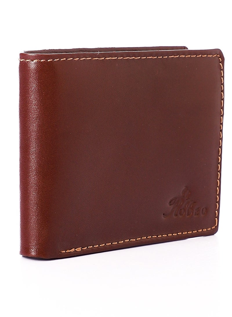 Leather (RO 103) Wallet for men, Mens wallet – Soft Touch Rustic Leather, Extra Capacity with 1 ID Slot, Compact Convenience and Ideal Gift - Men's Wallet with 9 Card Slots.with cash pocket .Brown  - Image 3