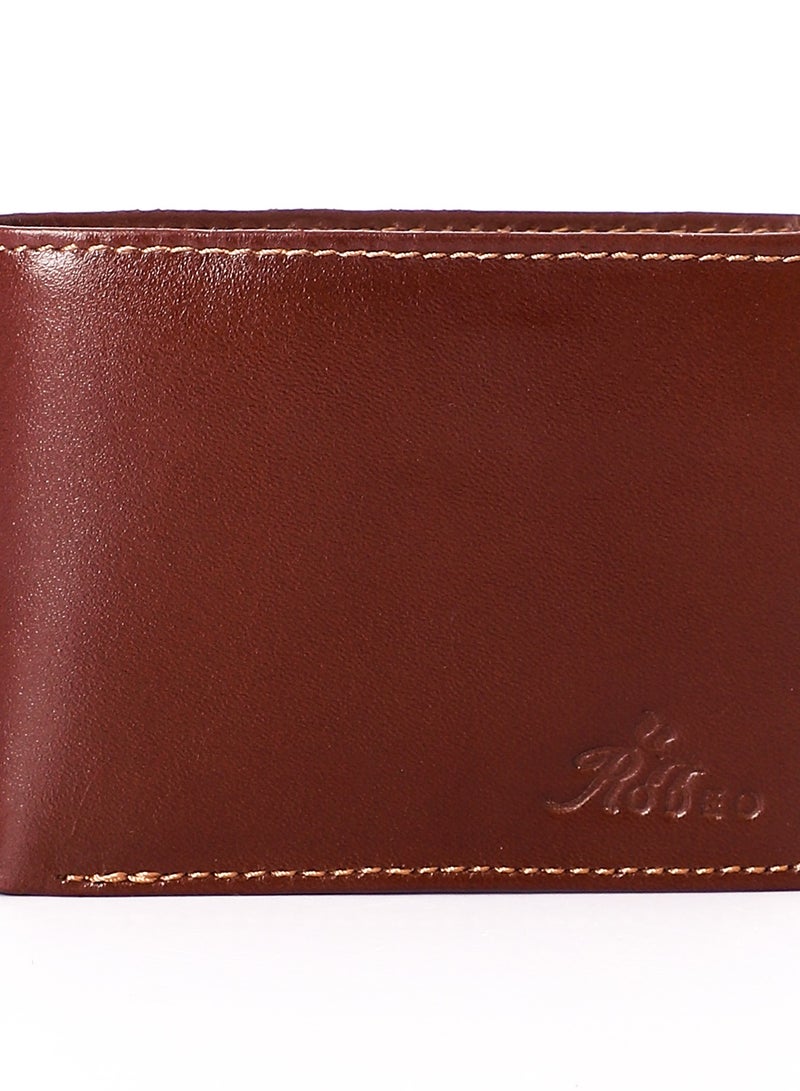 Leather (RO 103) Wallet for men, Mens wallet – Soft Touch Rustic Leather, Extra Capacity with 1 ID Slot, Compact Convenience and Ideal Gift - Men's Wallet with 9 Card Slots.with cash pocket .Brown  - Image 2