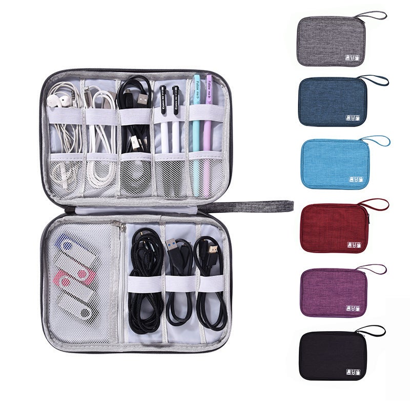 Cationic Charger Cosmetics Bag Portable Data Cable Mobile Phone Cosmetics Bag Waterproof Three-Layer Digital Bag - Image 5