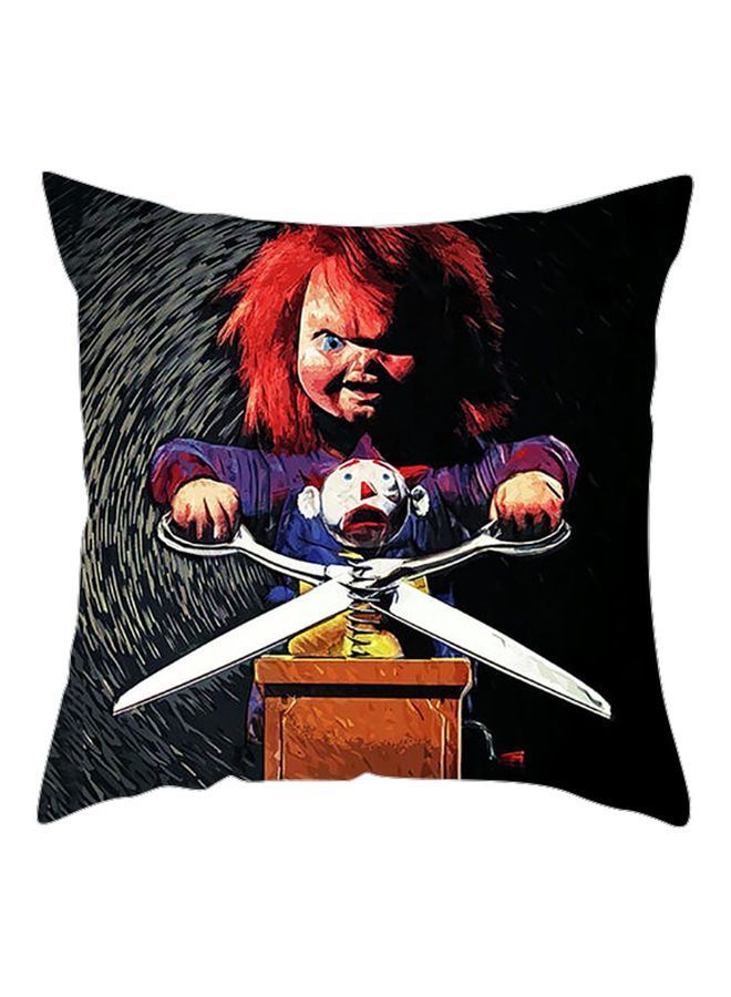 NIBEMINENT Halloween Printed Cushion Cover Black/Red/Brown 45x45cm