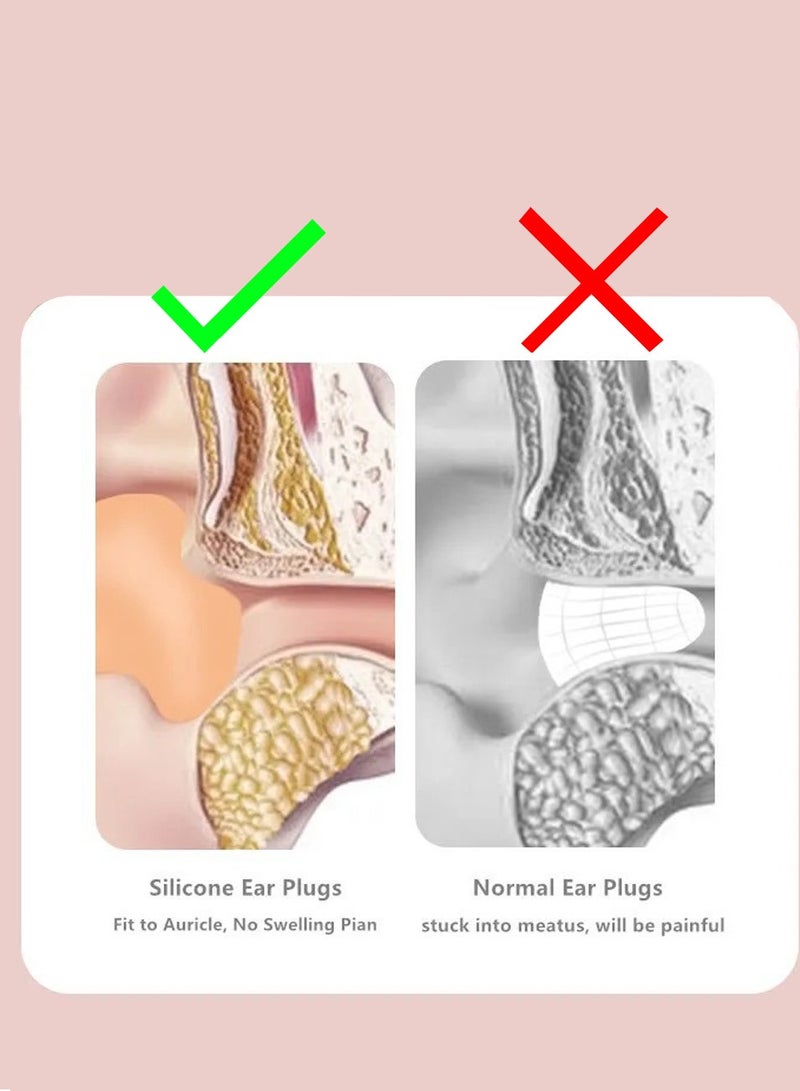 Soft Silicone Earplugs for Sleeping and Swimming, 12-pcs Pack, Reusable Waterproof Earplugs, Comfortable Fit, Ideal for Travel and Daily Use - Image 2