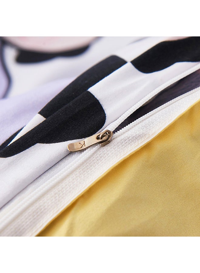 NIBEMINENT 4-Piece Happy Ranch Design Bedding Set Polyester Purple/Yellow/Brown Duvet Cover 150x200 Cm, Bed Sheet 160x220 Pillow 48x75cm - Image 5