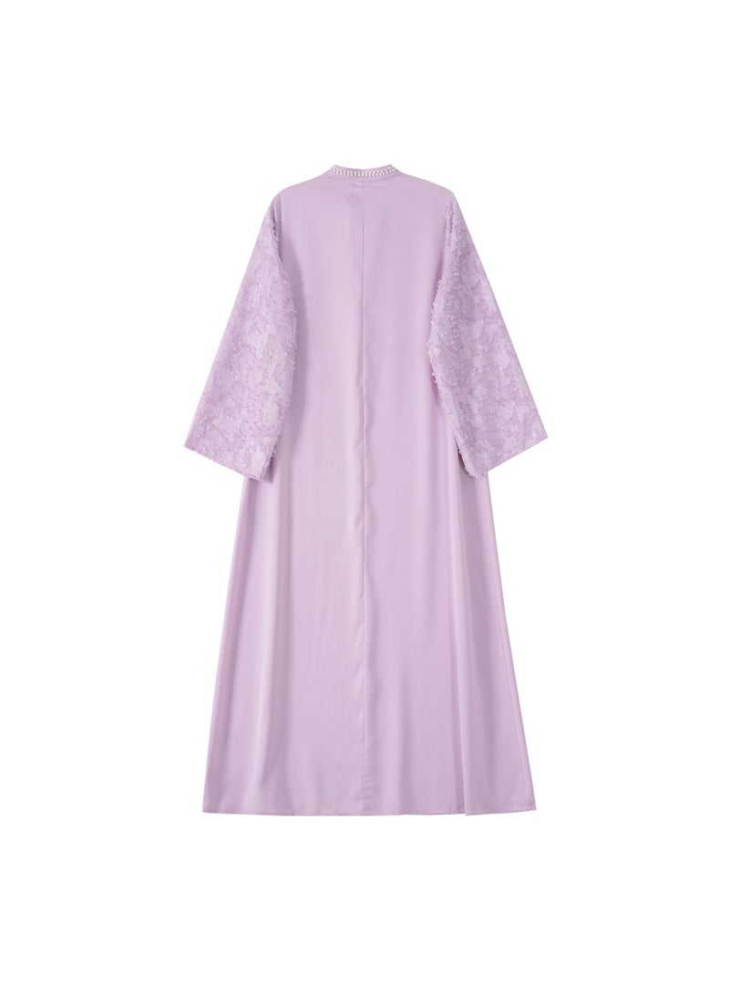 Luxurious Pearl Collar Comfortable and Elegant Long Skirt Robe - Image 2
