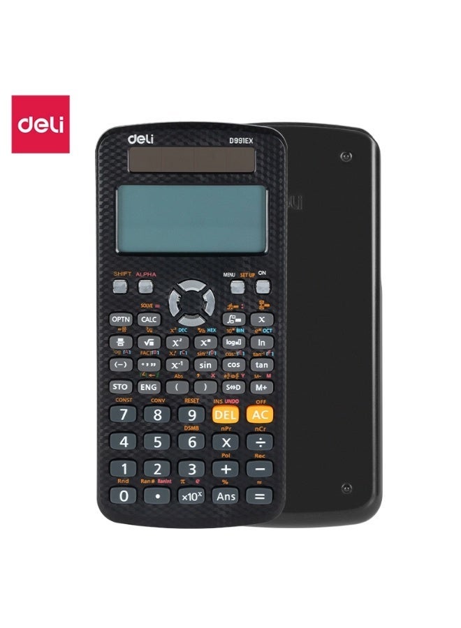 Deli D 991EX Scientific Calculator 552Function-10+2 digits BLACK - Image 3