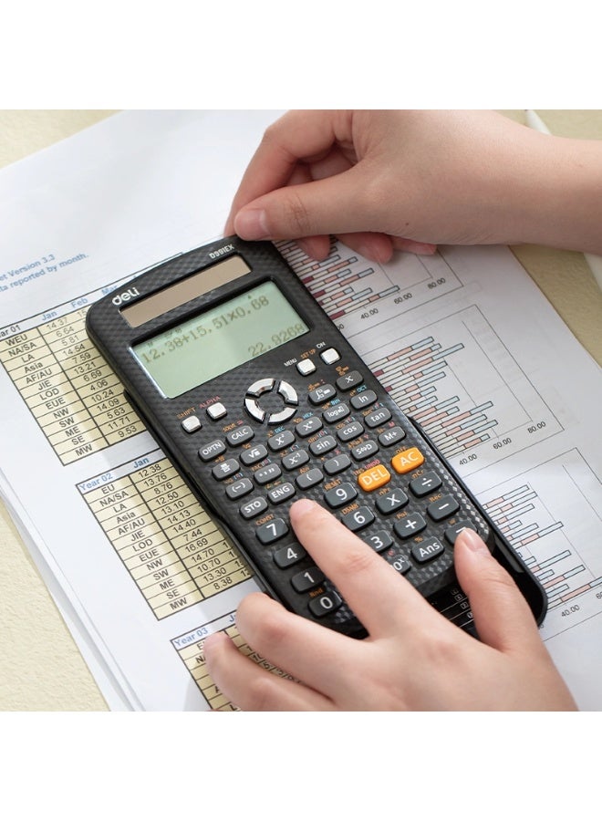 Deli D 991EX Scientific Calculator 552Function-10+2 digits BLACK - Image 5