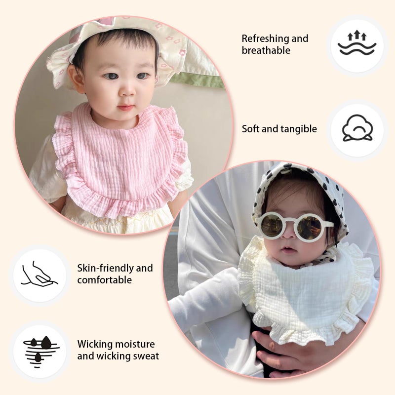 MUSBUY Baby Bibs Baby Drool Teething Bibs Set of 12, 4-Layer 100% Muslin Cotton, Unisex - Babies, Infants - Image 4
