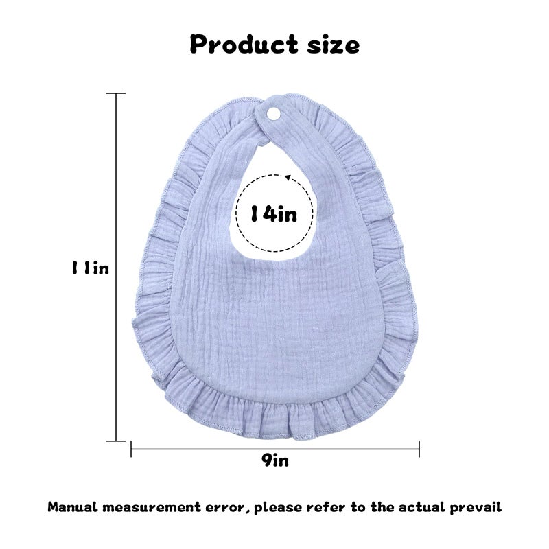 MUSBUY Baby Bibs Baby Drool Teething Bibs Set of 12, 4-Layer 100% Muslin Cotton, Unisex - Babies, Infants - Image 2